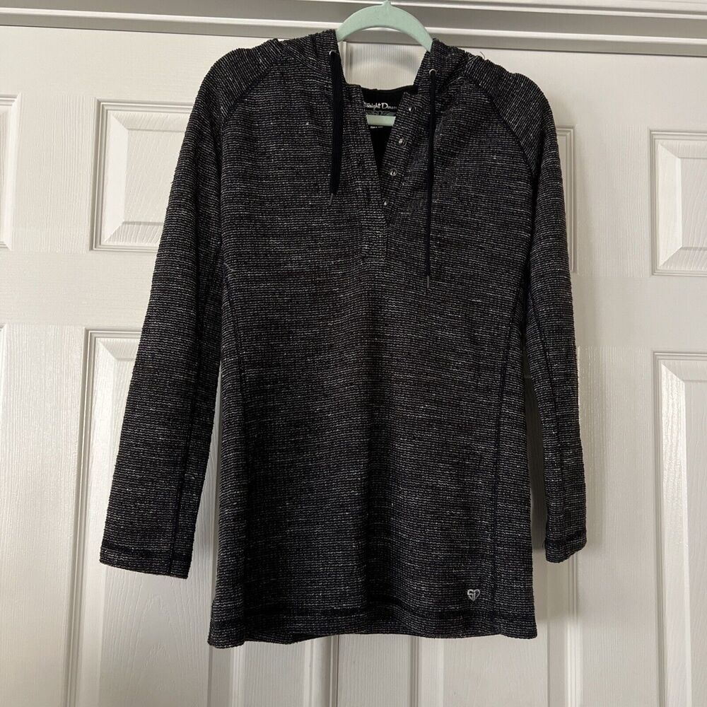 Straight Down Golf Womens Pullover Hoodie Shirt Size Medium Lined Black